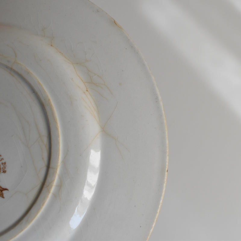 Antique Dessert Plate, Gien Fauvette C