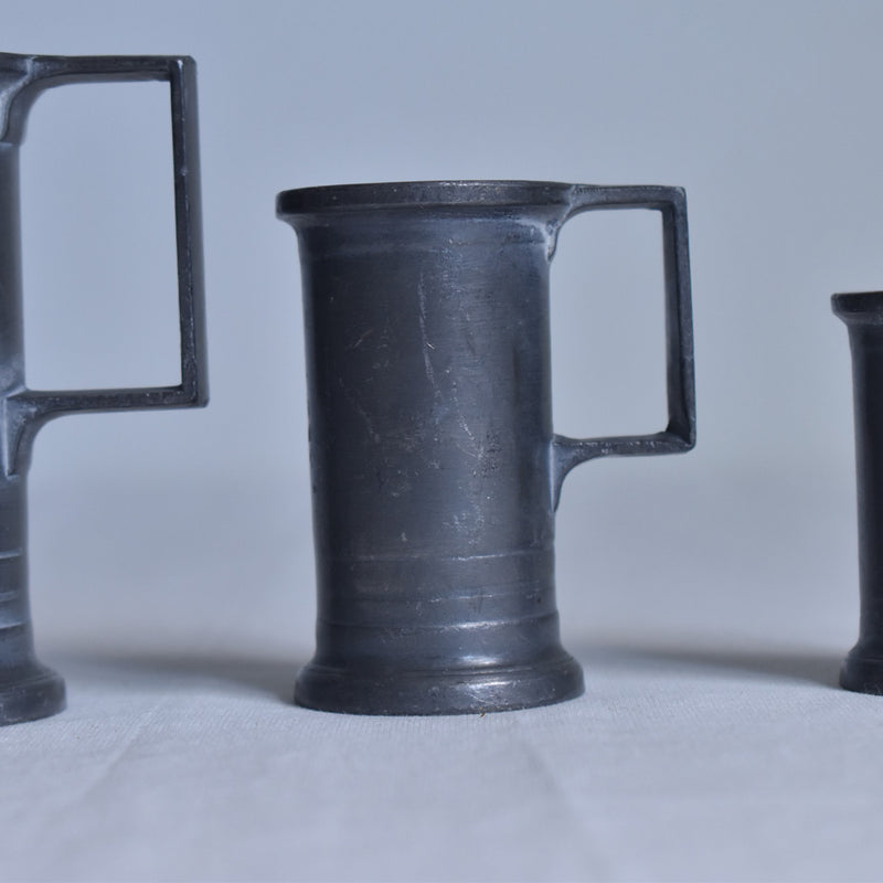 Pewter measuring cups - set of 3