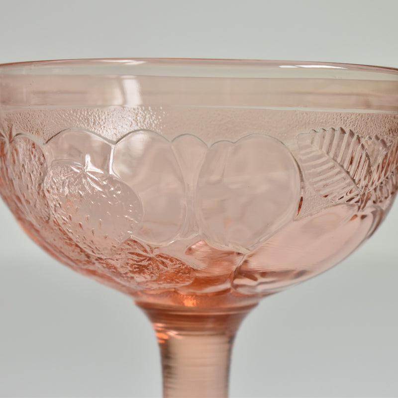 Vintage Ice Cream Cup Fruits Pink