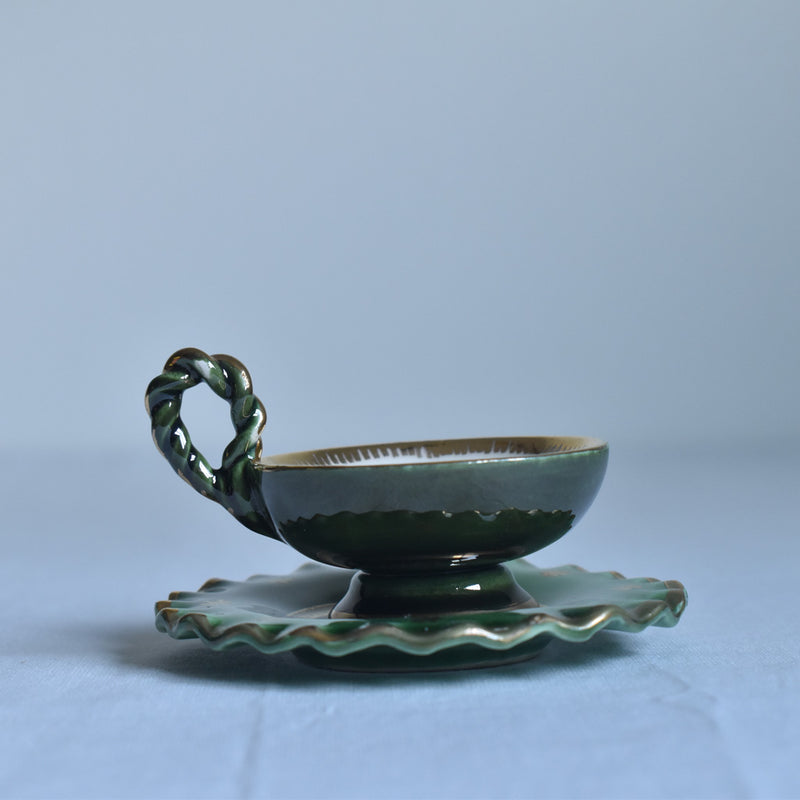 ア.ドラサンヴァル A.Dressinval ミニカップ＆ソーサー 3cm ライトグリーン