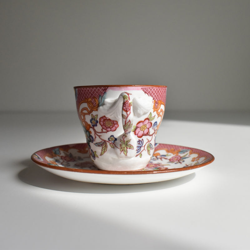 Antique Coffee Cup & Saucer, Sarreguemines Minton 216 D