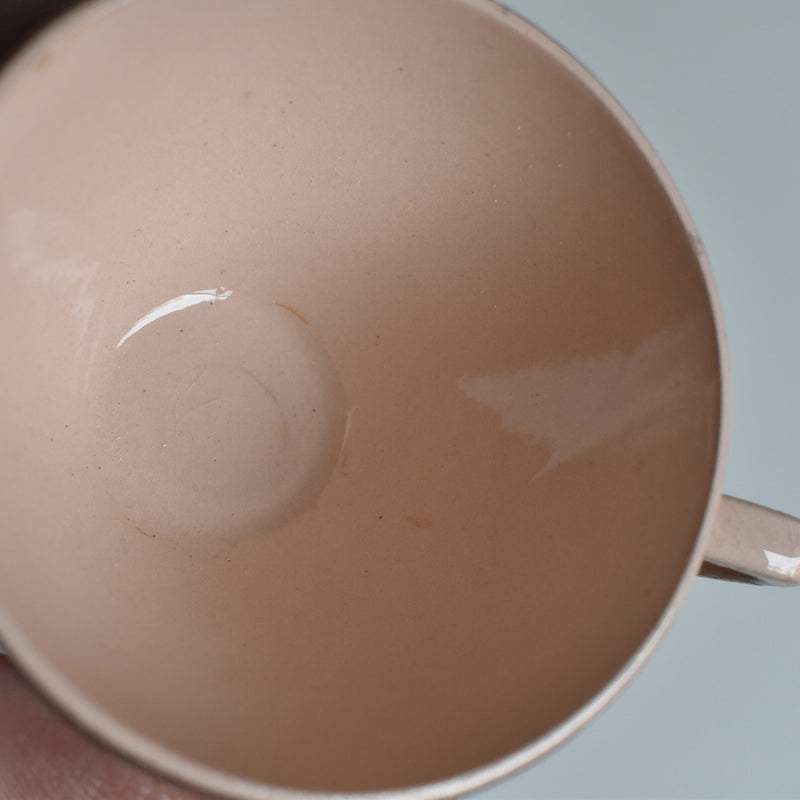Vintage Coffee Cup Digoin & Sarreguemines Octogonal Gold A