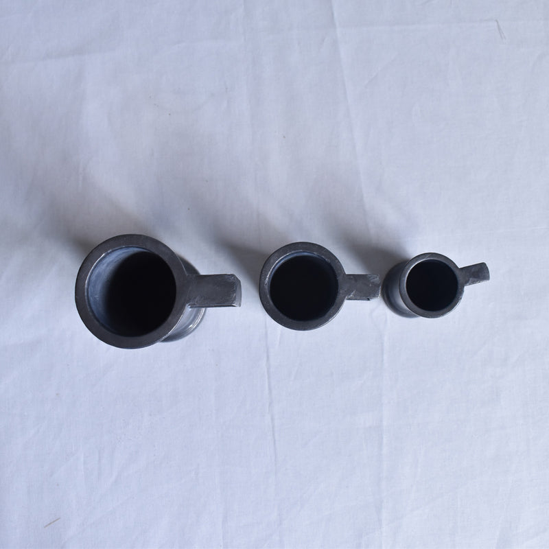 Pewter measuring cups - set of 3
