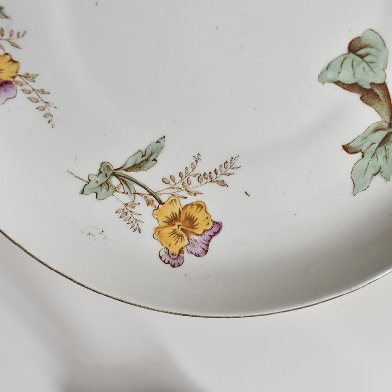 Antique Dessert Plate, K&G Luneville Pensées C