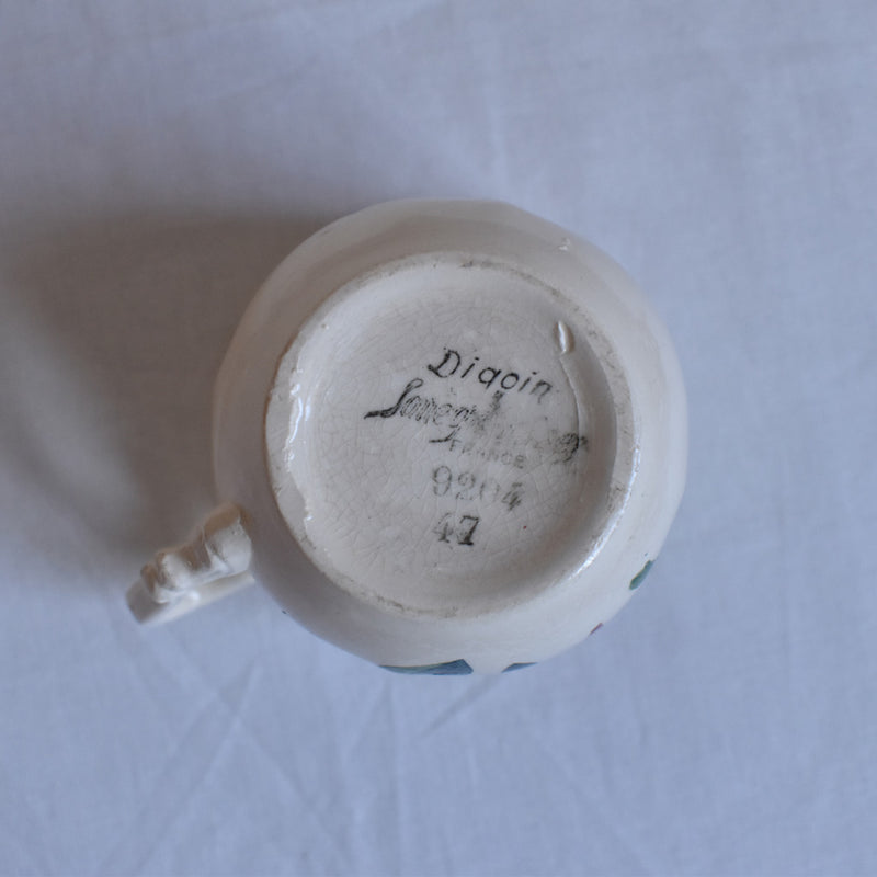 Vintage Digoin & Sarreguemines Cup - Fleur A Scalloped Rim