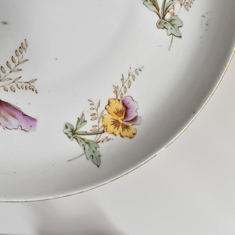 Antique Dessert Plate, K&G Luneville Pensées C