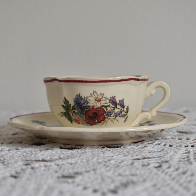 Vintage Cup & Saucer Digoin & Sarreguemines Agreste A