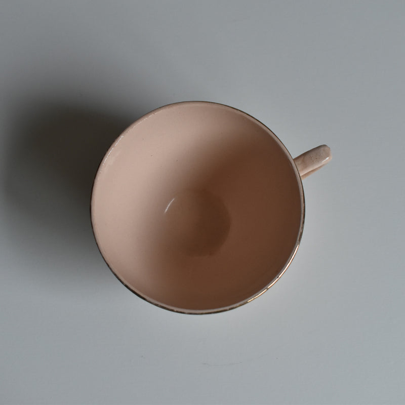 Vintage Coffee Cup, Digoin & Sarreguemines Octagonal Gold B
