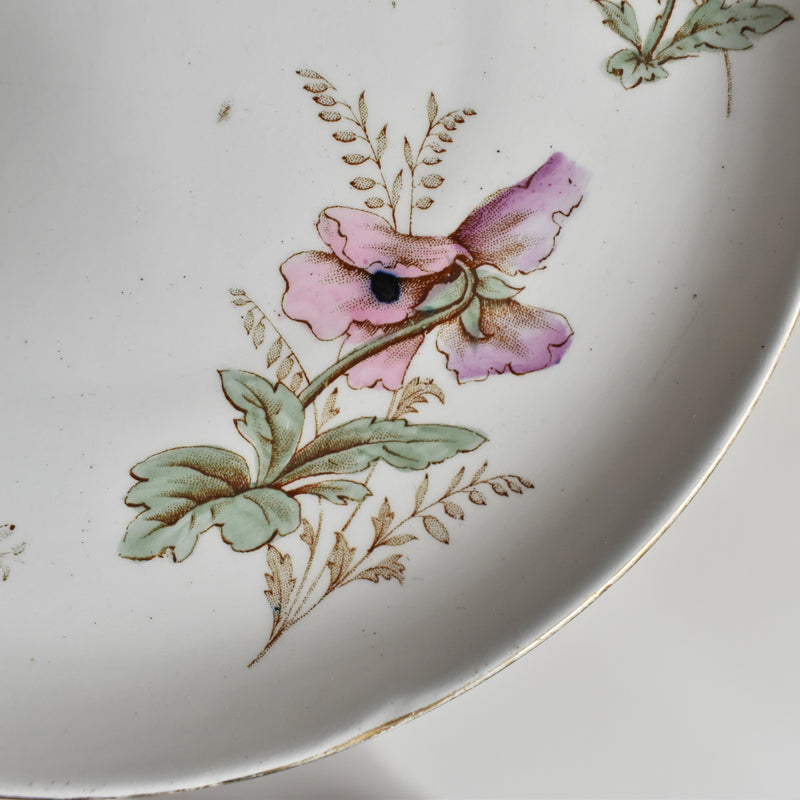 Antique Dessert Plate, K&G Luneville Pensées C