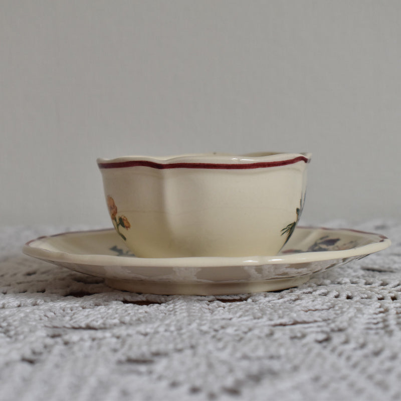 Vintage Cup & Saucer Digoin & Sarreguemines Agreste A