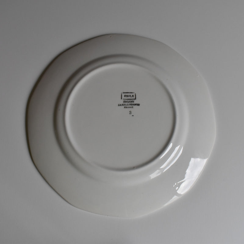 Vintage Plate Digoin Sarreguemines Odile B