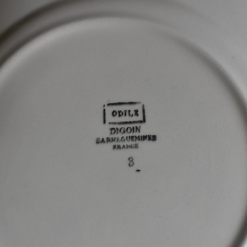 Vintage Plate Digoin Sarreguemines Odile B