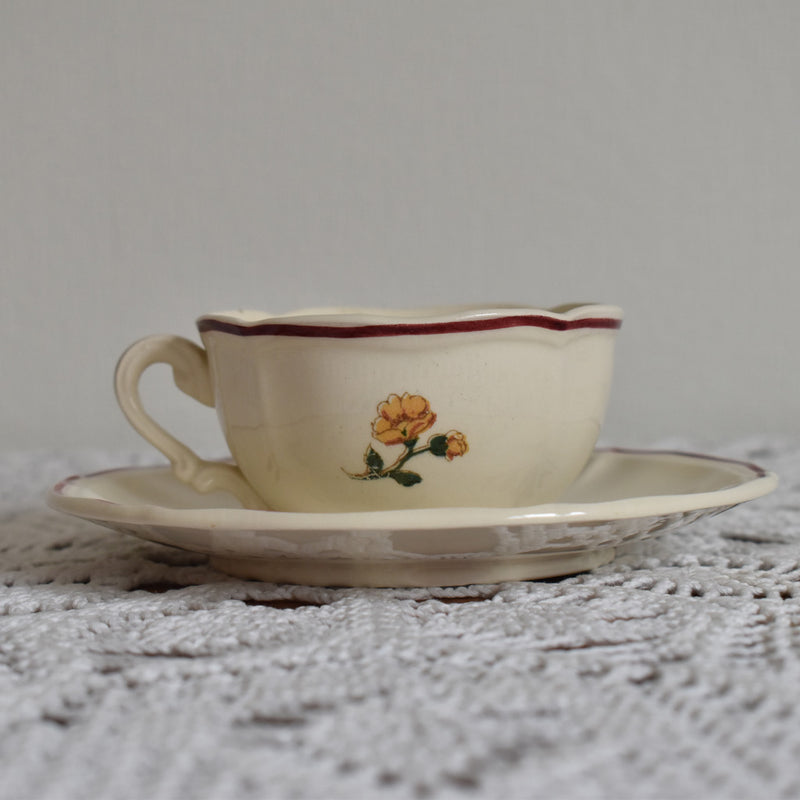 Vintage Cup & Saucer Digoin & Sarreguemines Agreste A