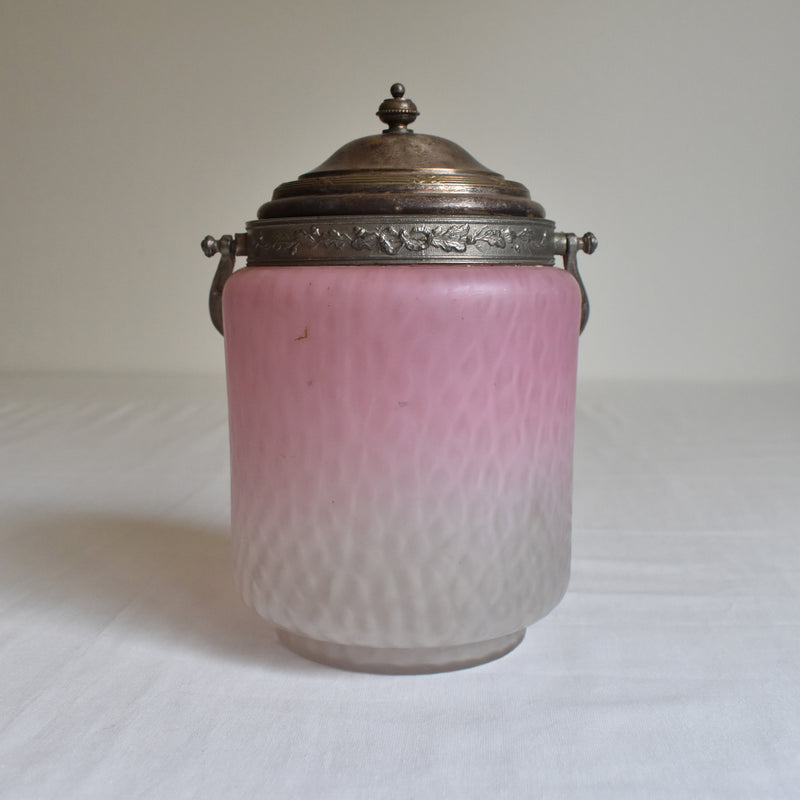 Antique pink biscuit jar