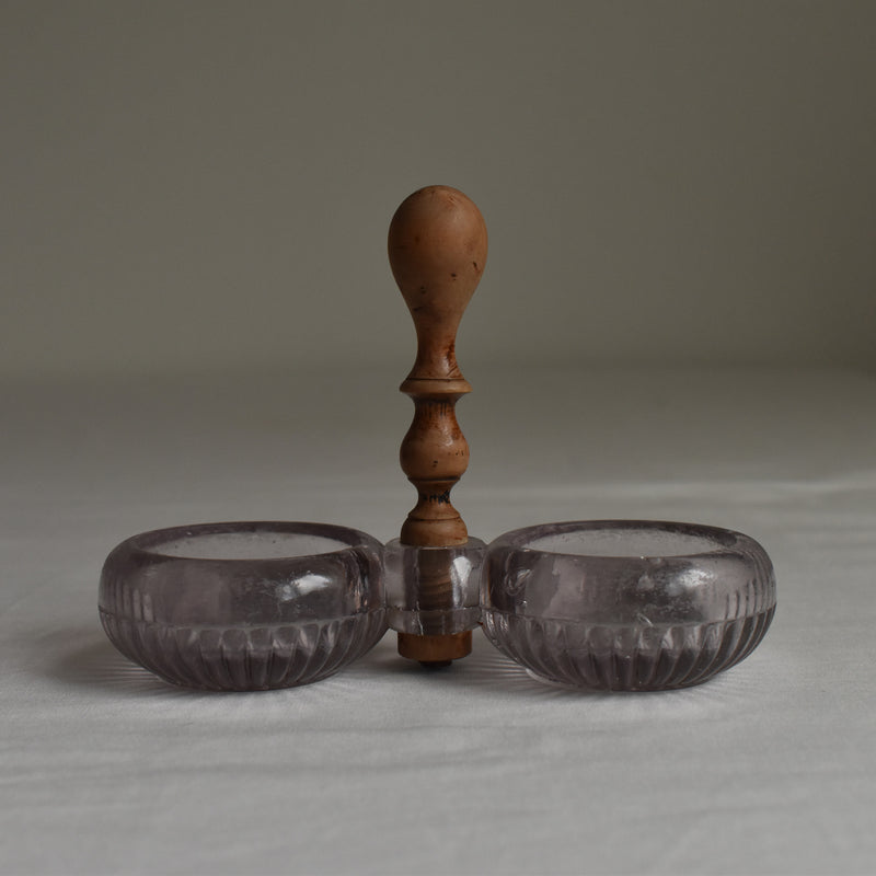 ヴィンテージ クリスタルガラスソルト＆ペッパー PORTIEUX violet