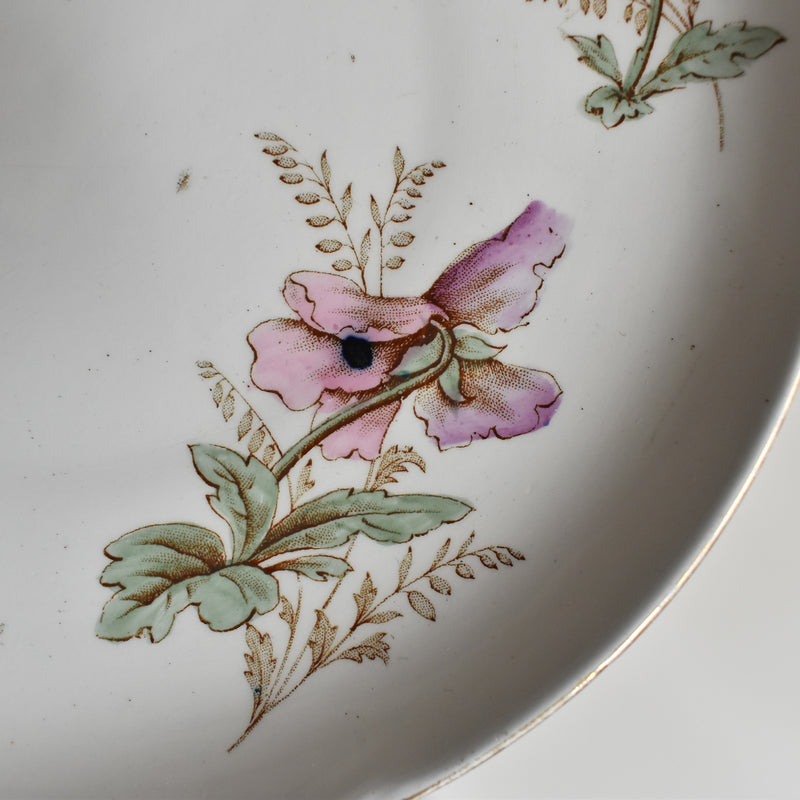 Antique Dessert Plate, K&G Luneville Pensées C