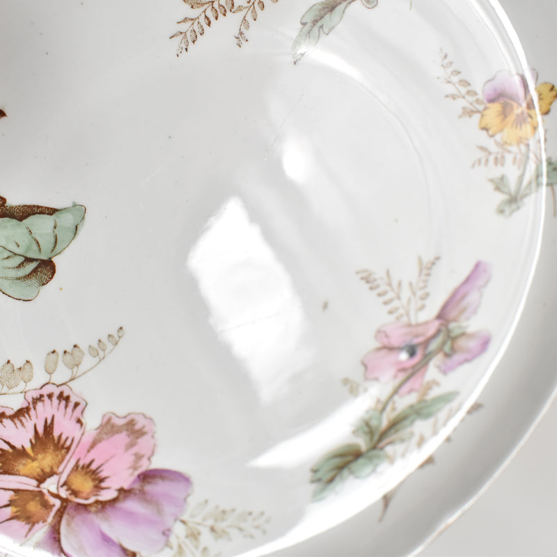 Antique Dessert Plate, K&G Luneville Pensées C