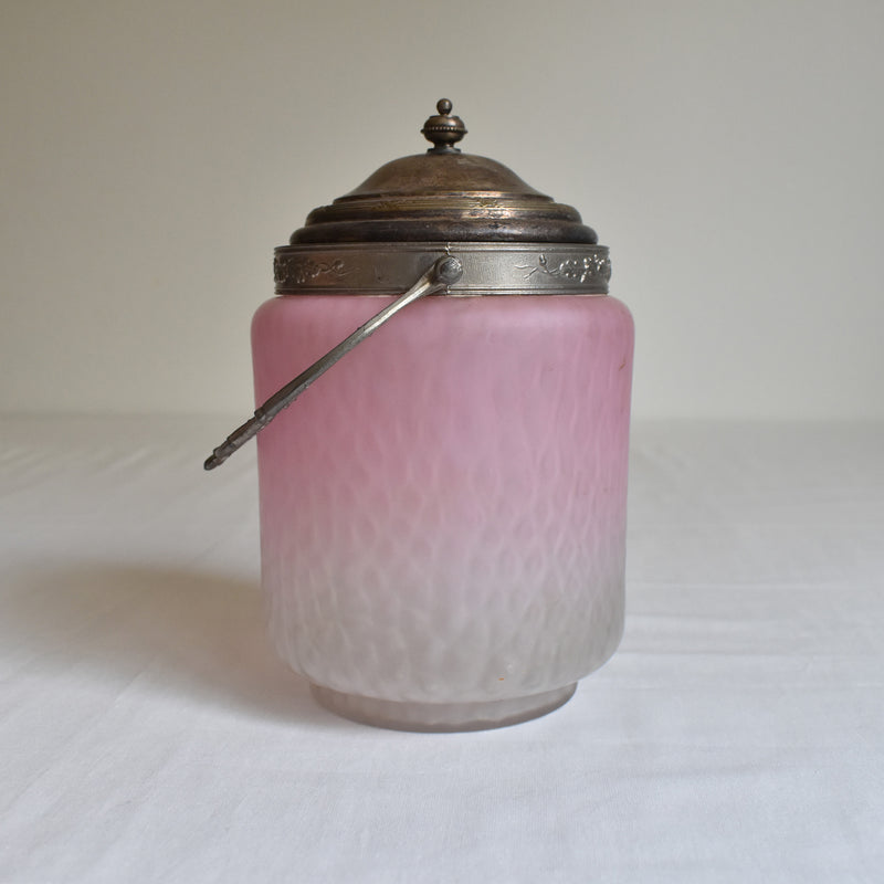Antique pink biscuit jar