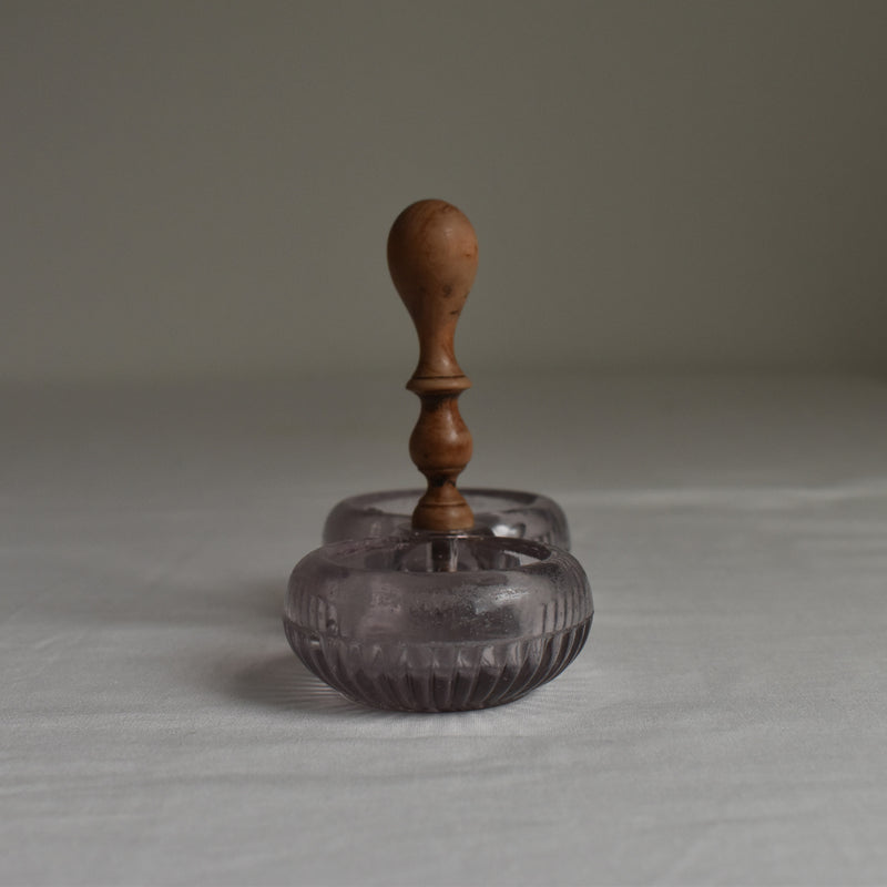 ヴィンテージ クリスタルガラスソルト＆ペッパー PORTIEUX violet