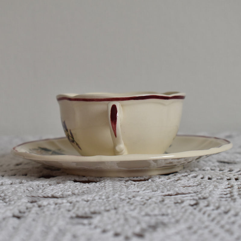 Vintage Cup & Saucer Digoin & Sarreguemines Agreste A
