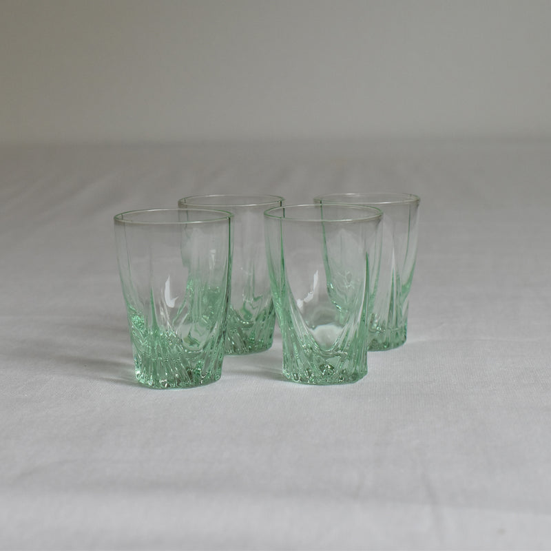 Vintage Liquor Glasses Green (Set of 4)