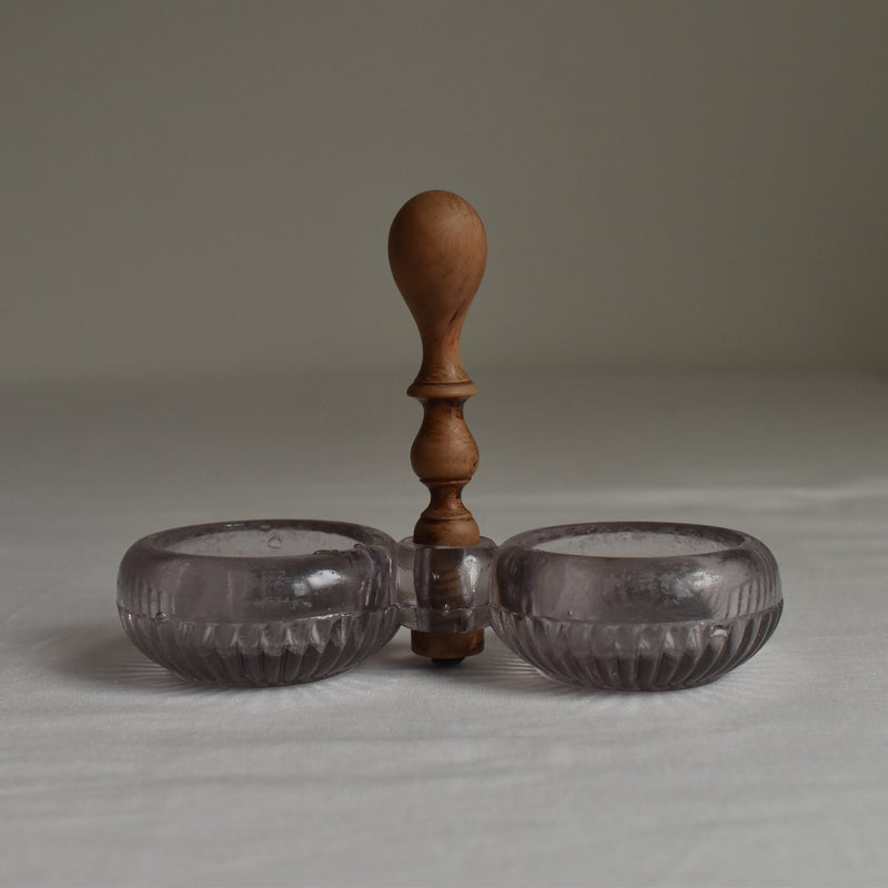 ヴィンテージ クリスタルガラスソルト＆ペッパー PORTIEUX violet