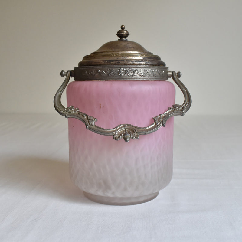 Antique pink biscuit jar