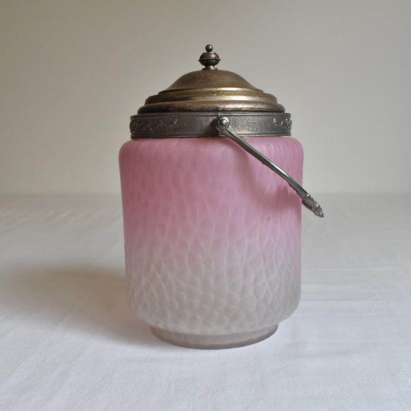 Antique pink biscuit jar