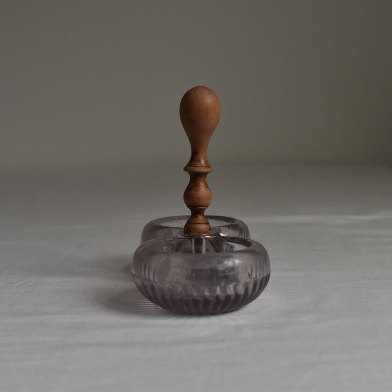 ヴィンテージ クリスタルガラスソルト＆ペッパー PORTIEUX violet