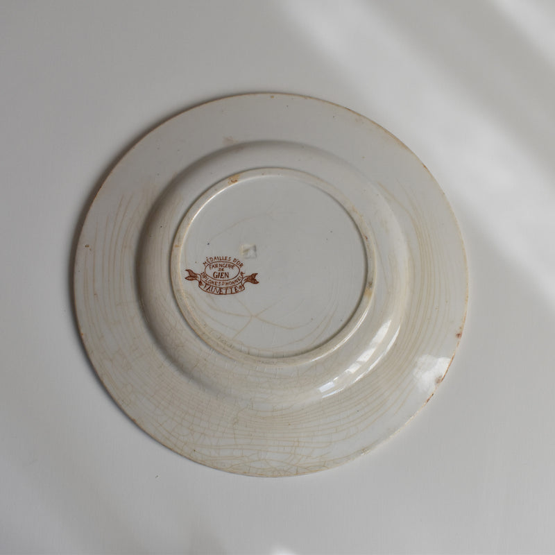 Antique Dessert Plate Gien Fauvette D