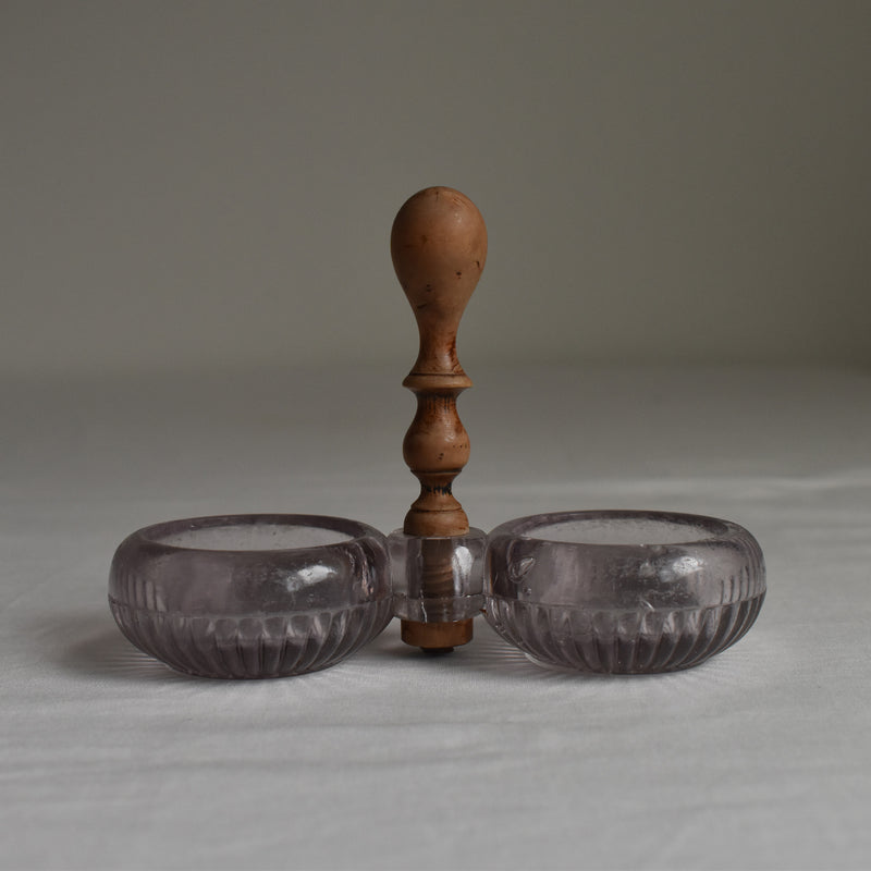 ヴィンテージ クリスタルガラスソルト＆ペッパー PORTIEUX violet