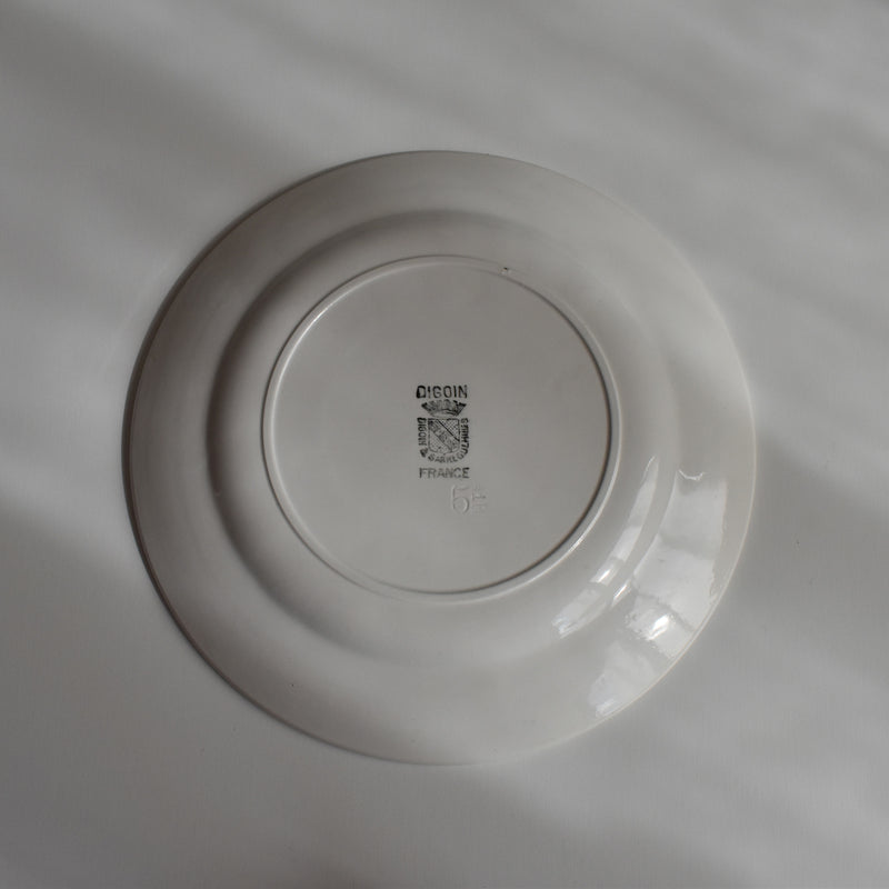 Vintage Dessert Plate, Digoin Sarreguemines, White, B