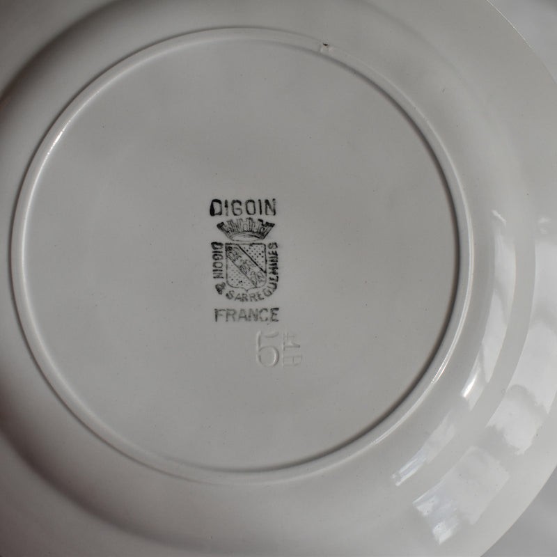 Vintage Dessert Plate, Digoin Sarreguemines, White, B