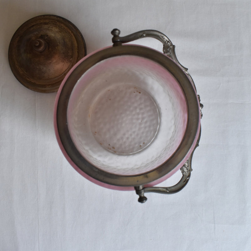 Antique pink biscuit jar