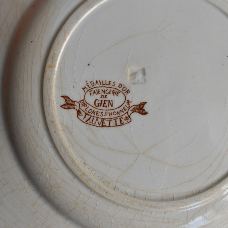 Antique Dessert Plate Gien Fauvette D