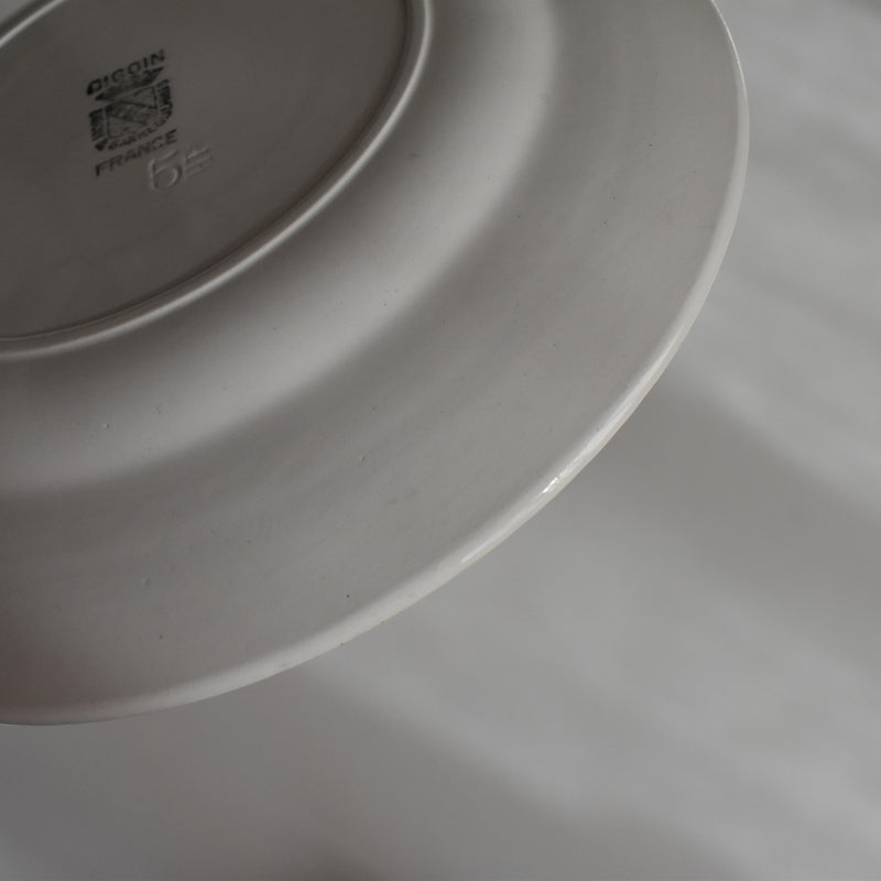 Vintage Dessert Plate, Digoin Sarreguemines, White, B
