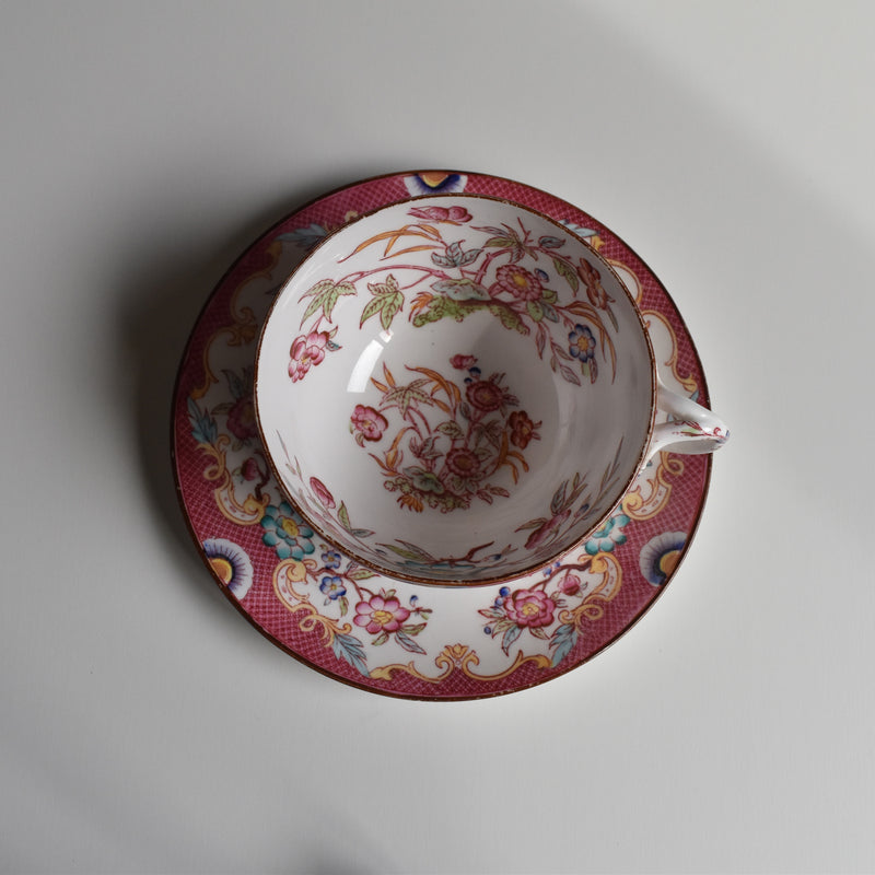 Antique Chocolate Cup & Saucer Sarreguemines Minton 216