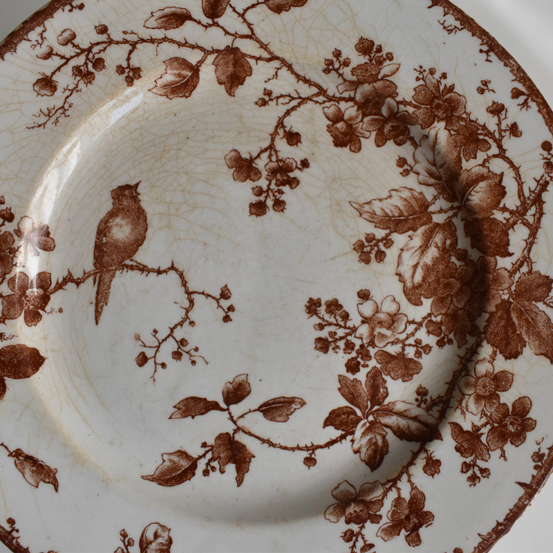Antique Dessert Plate Gien Fauvette D