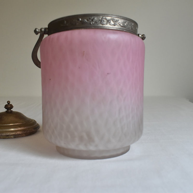 Antique pink biscuit jar
