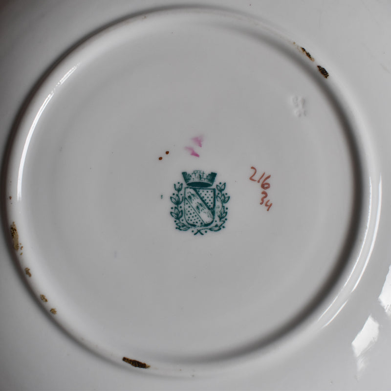 Antique Chocolate Cup & Saucer Sarreguemines Minton 216