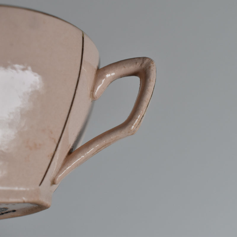 Vintage Coffee Cup Digoin & Sarreguemines Octogonal Gold C