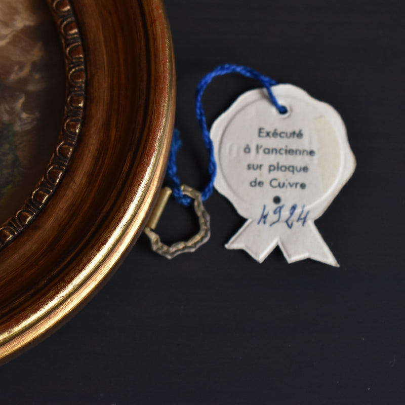 Vintage Oval Frame Copper Painting
