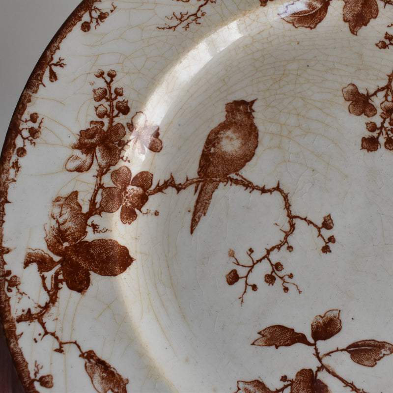 Antique Dessert Plate Gien Fauvette D