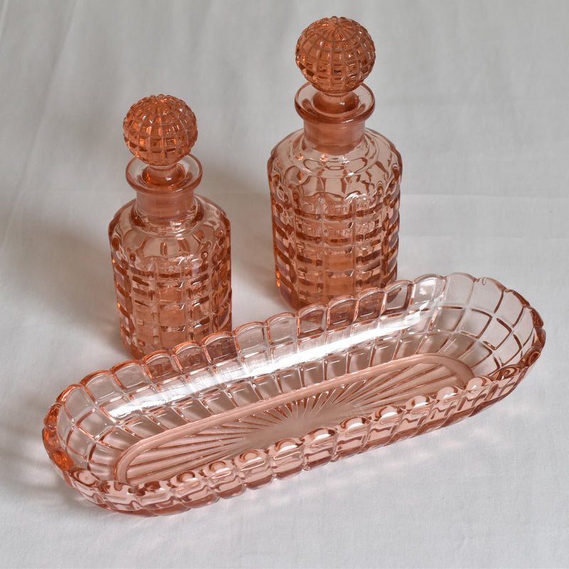 ヴィンテージピンクグラス　トワレセット