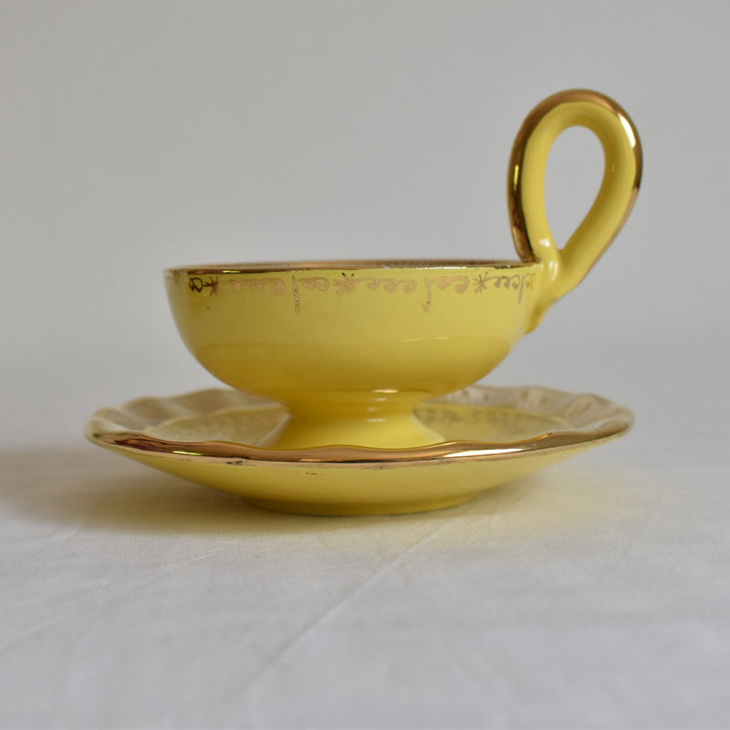 ア.ドラサンヴァル A.Dressinval コーヒーカップ＆ソーサー イェロー