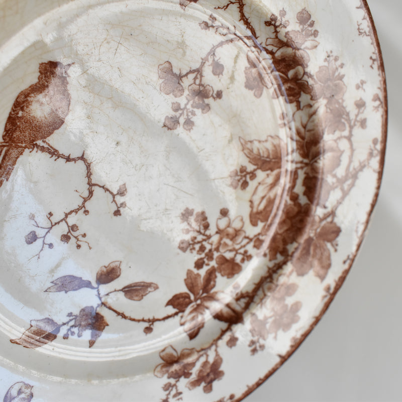 Antique Dessert Plate Gien Fauvette D