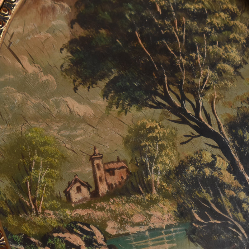 Vintage Oval Frame Copper Painting