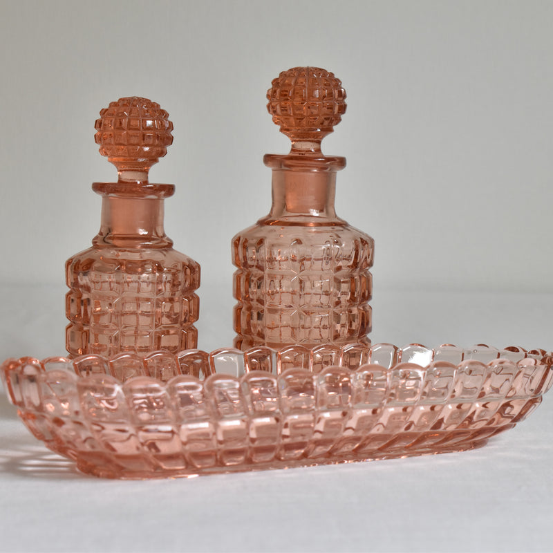 ヴィンテージピンクグラス　トワレセット