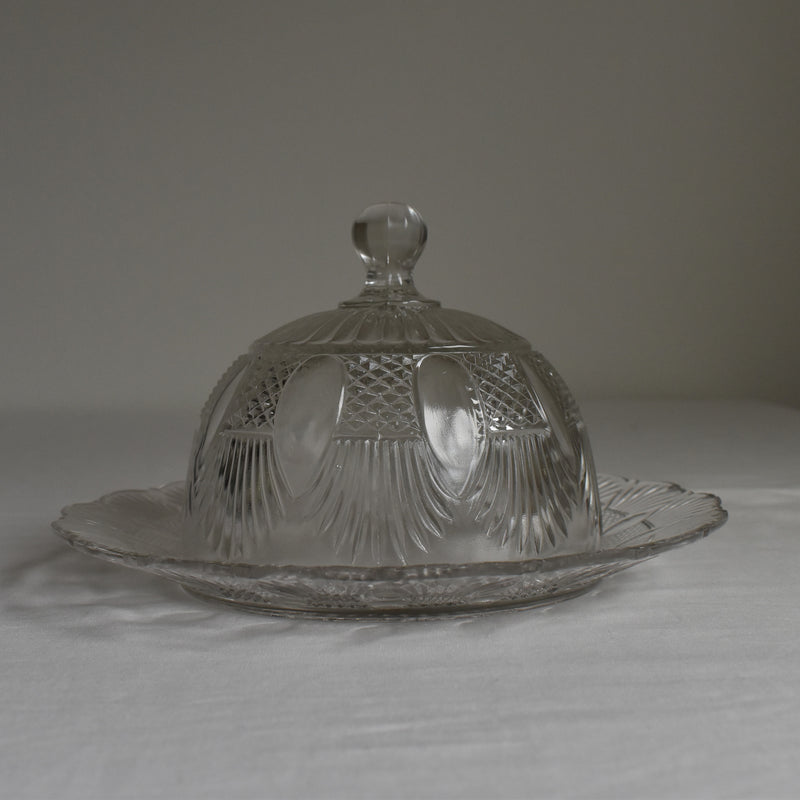 Vintage Glass Dome & Plate BAYEL