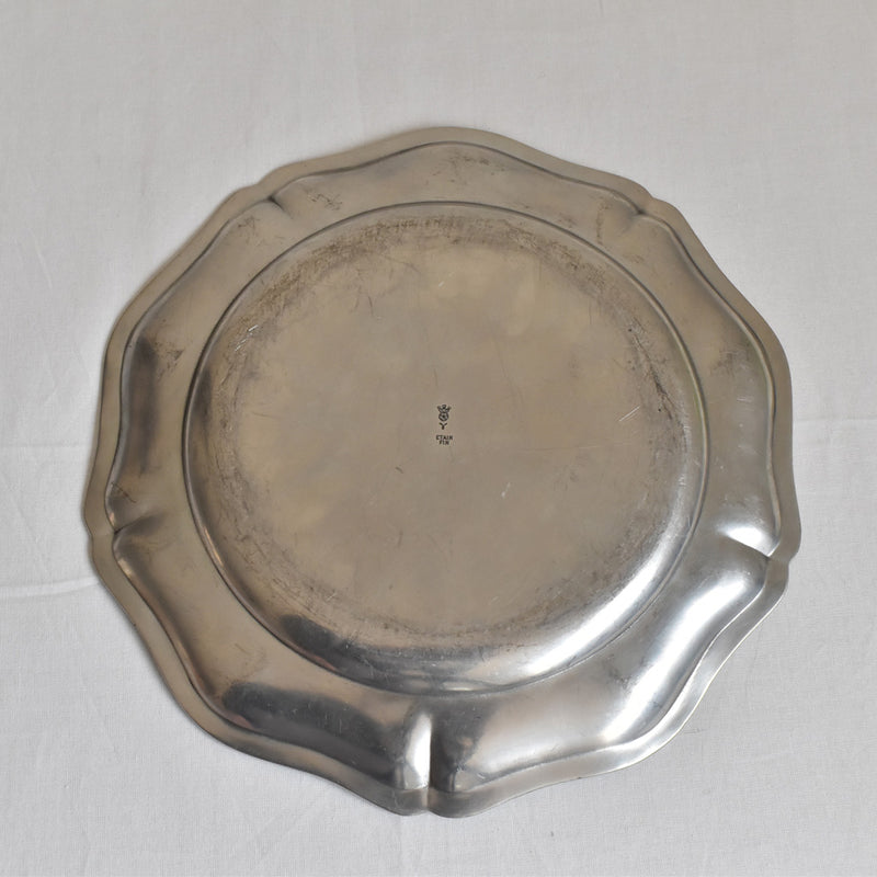 Vintage Pewter Plate 27cm